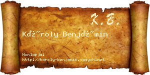 Károly Benjámin névjegykártya