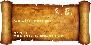 Károly Benjámin névjegykártya