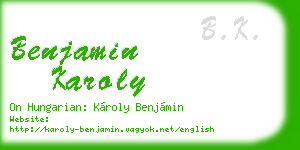 benjamin karoly business card
