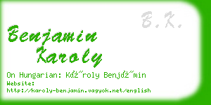 benjamin karoly business card